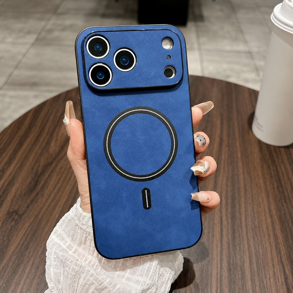 Premium iPhone Case Magnetic Leather Finish MagSafe Compatible Wireless Charging Shockproof PC TPU Slim Full Coverage Anti Scratch Protective Design