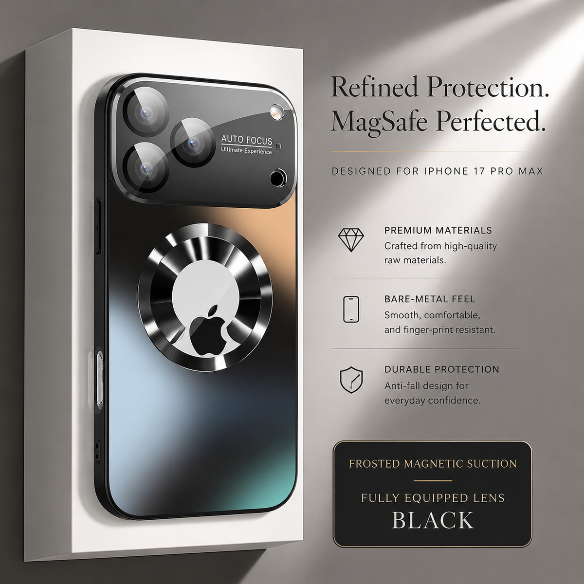 Premium iPhone Case Magnetic Matte Cover MagSafe Compatible Camera Lens Protection Shock Absorbing Titanium Finish Slim Hard Back Full Coverage Design