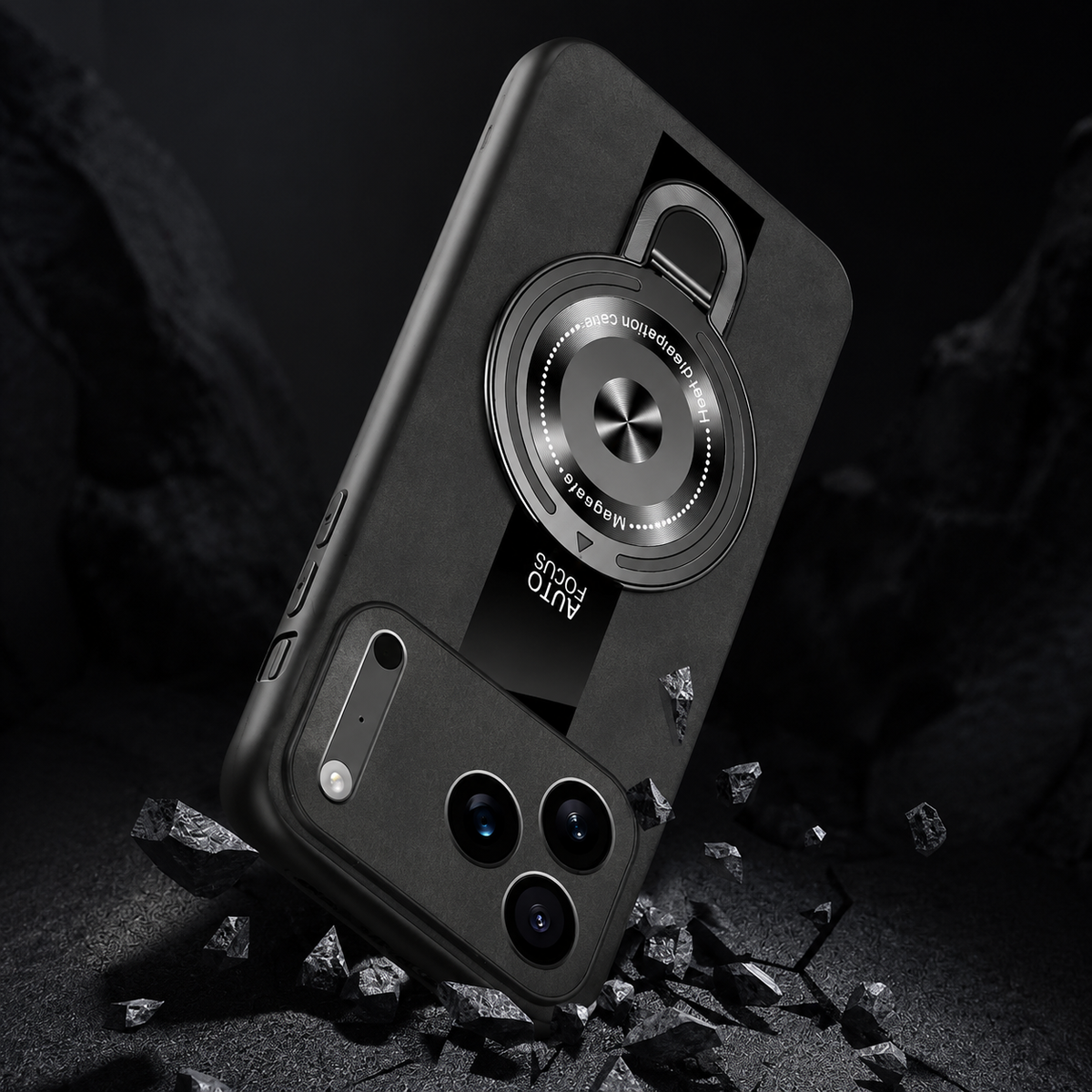 Premium iPhone Case Magnetic Matte Fiber MagSafe Compatible Ring Stand Shockproof PC TPU Silicone Hybrid Slim Full Coverage Protective Design