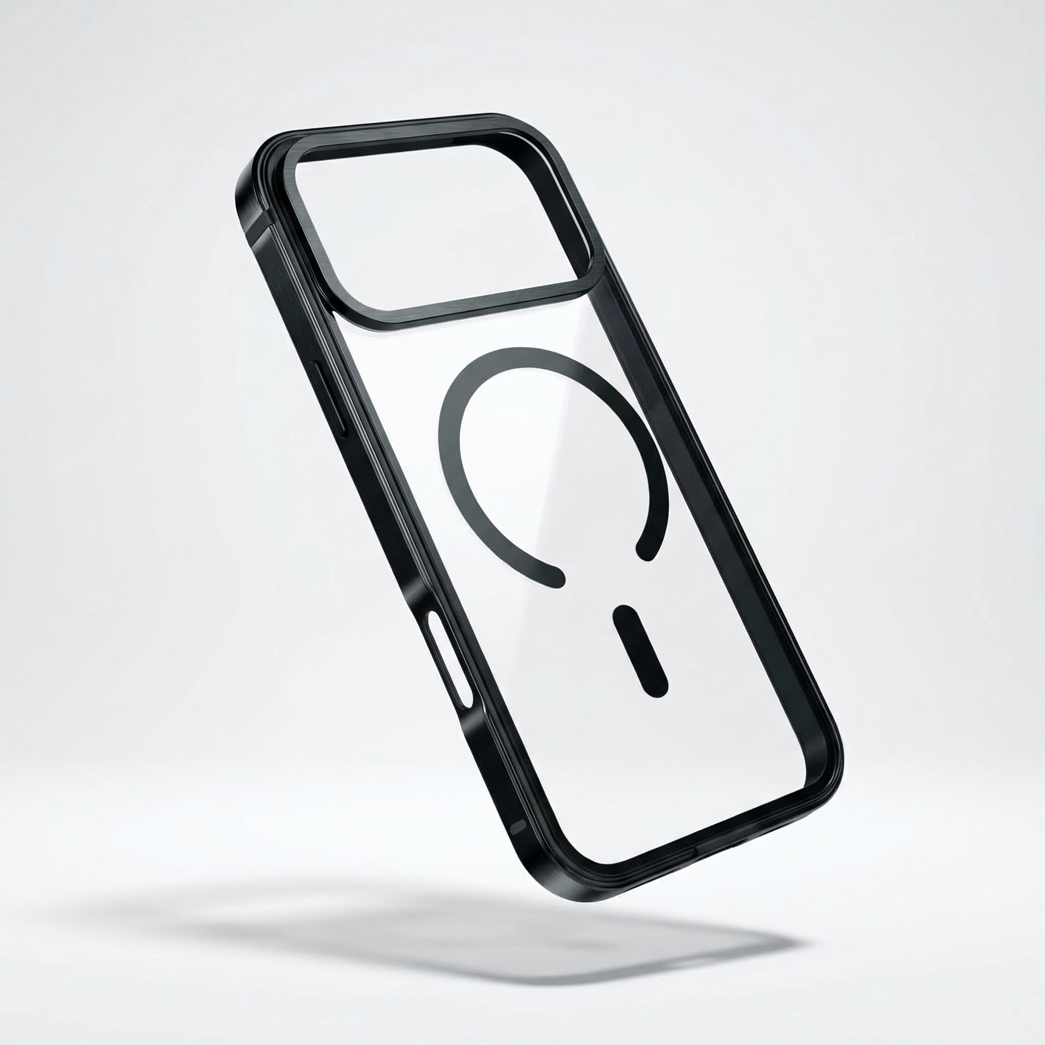 Premium iPhone Case Magnetic Metal Frame Clear Back Protective Cover Slim Shock Resistant Full Coverage Design