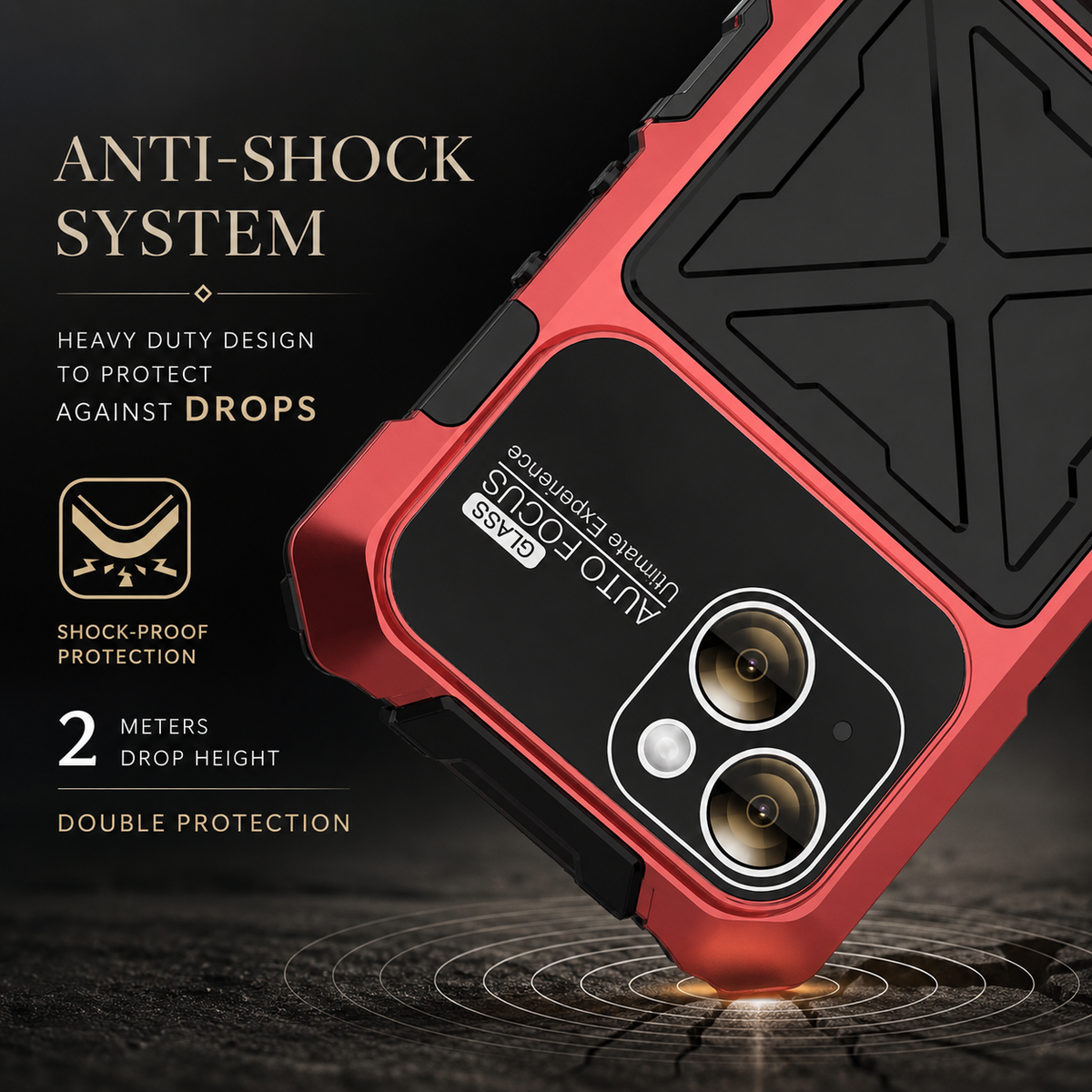 Premium iPhone Case Metal Bumper Shockproof Protective Cover Rugged Edge Protection Anti Fall Silicone Grip Slim Lightweight Open Back Design