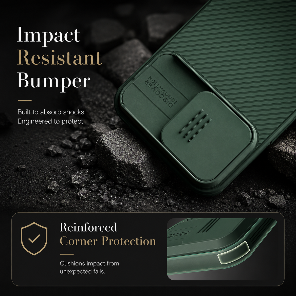 Premium iPhone Case Rugged CamShield Magnetic Protective Cover Sliding Camera Lens Protection Shockproof TPU PC Dual Layer Anti Scratch Full Edge Defense