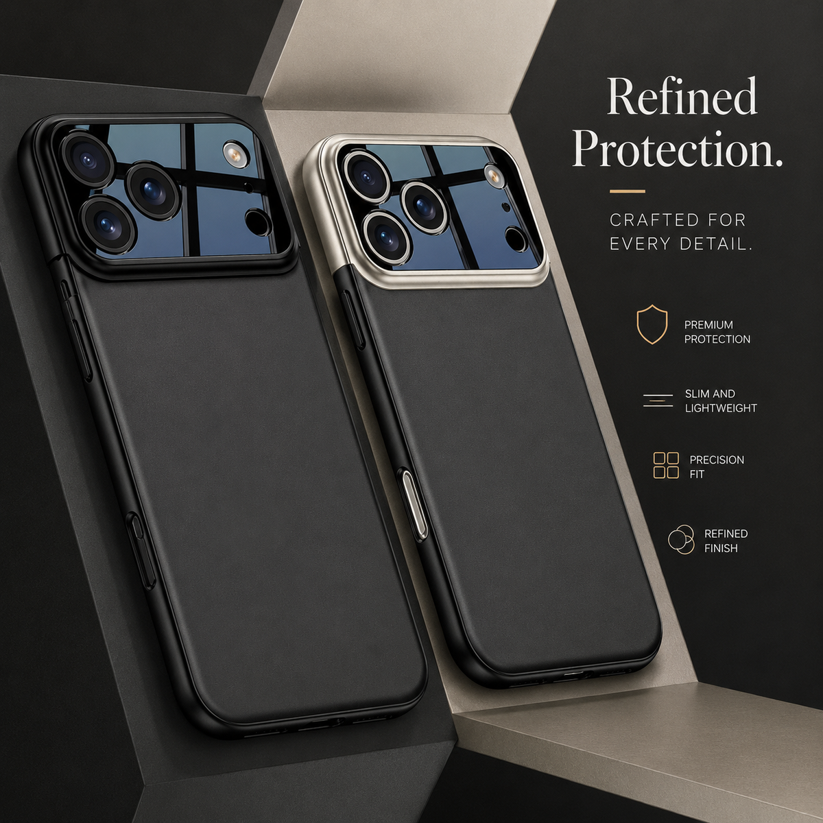 Premium iPhone Case Slim Hard Protective Cover Camera Lens Protection Shockproof Anti Scratch Matte Non Slip Two Tone Full Coverage