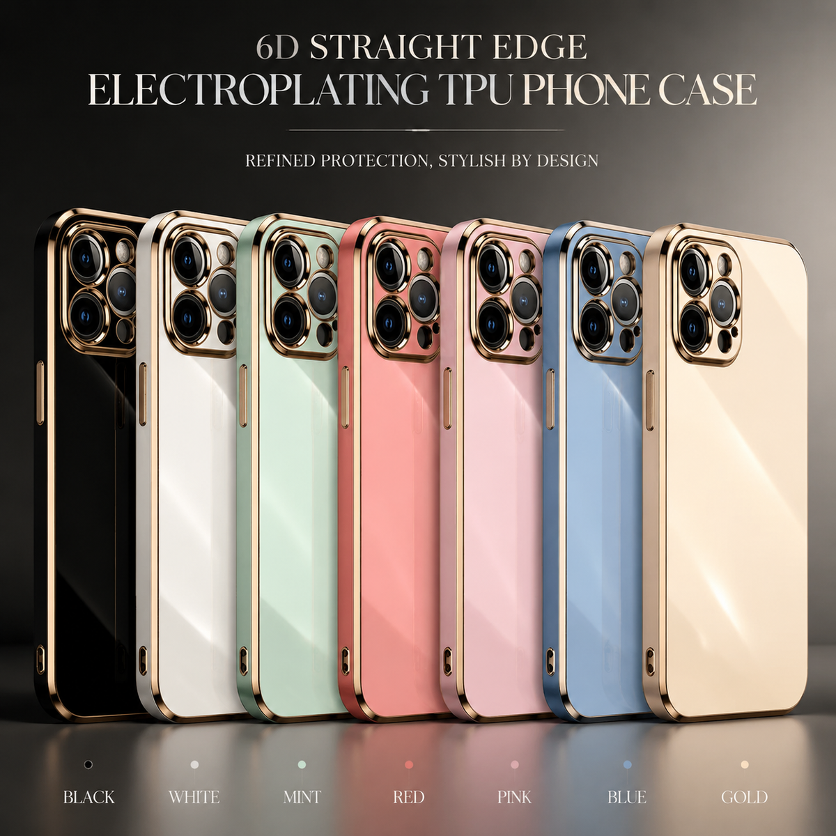 Premium iPhone Case Soft Silicone Slim Cover Plated Edge Magnetic Lightweight Shockproof Protective Anti Fingerprint Scratch Resistant Design