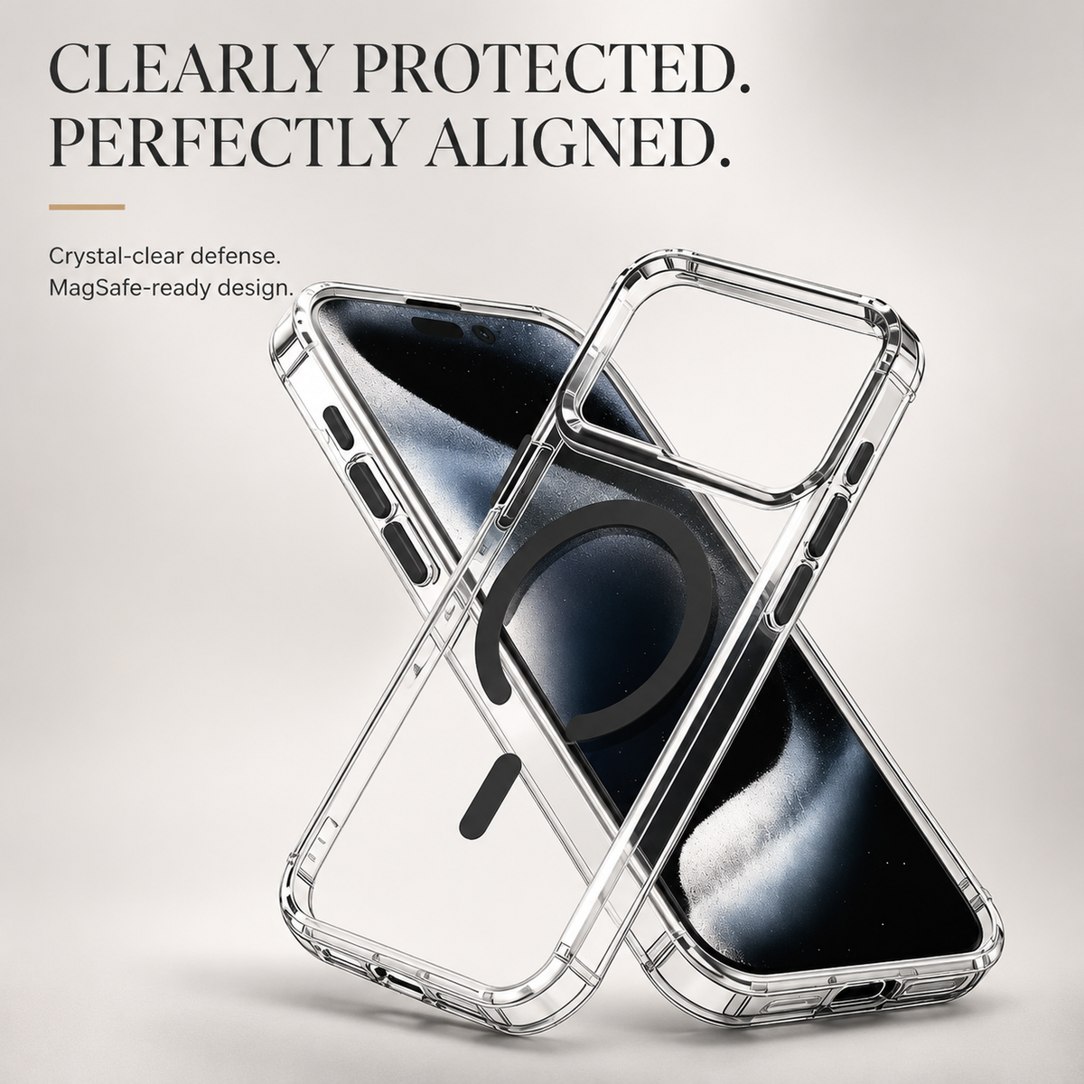 Premium iPhone Case Ultra Slim Magnetic MagSafe Compatible Wireless Charging Shockproof PC TPU Full Coverage Anti Scratch Luxury Protective Design