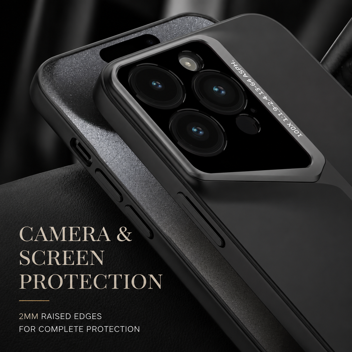 Premium iPhone Case Ultra Thin Titanium Finish Blade Style Shockproof Lens Protection Lightweight Half Wrapped Protective Cover Full Coverage Design