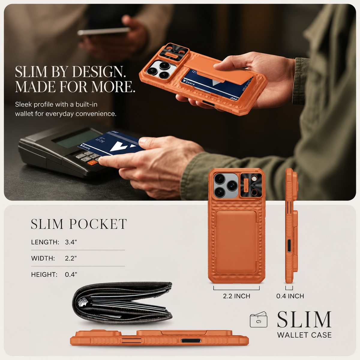 Premium iPhone Case Wallet Card Holder Sliding Camera Cover Stand MagSafe Compatible RFID Blocking Dual Layer Shockproof Heavy Duty Full Protection Design