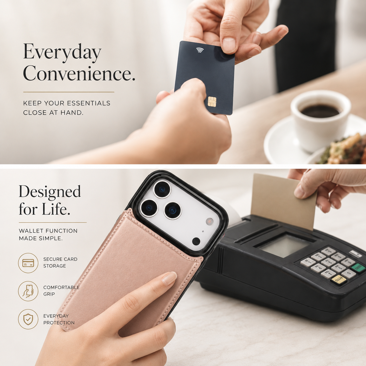 Premium iPhone Case Wallet Flip Cover Card Holder Magnetic Clasp Kickstand Faux Leather Shockproof Anti Scratch Slim Full Coverage Protective Design