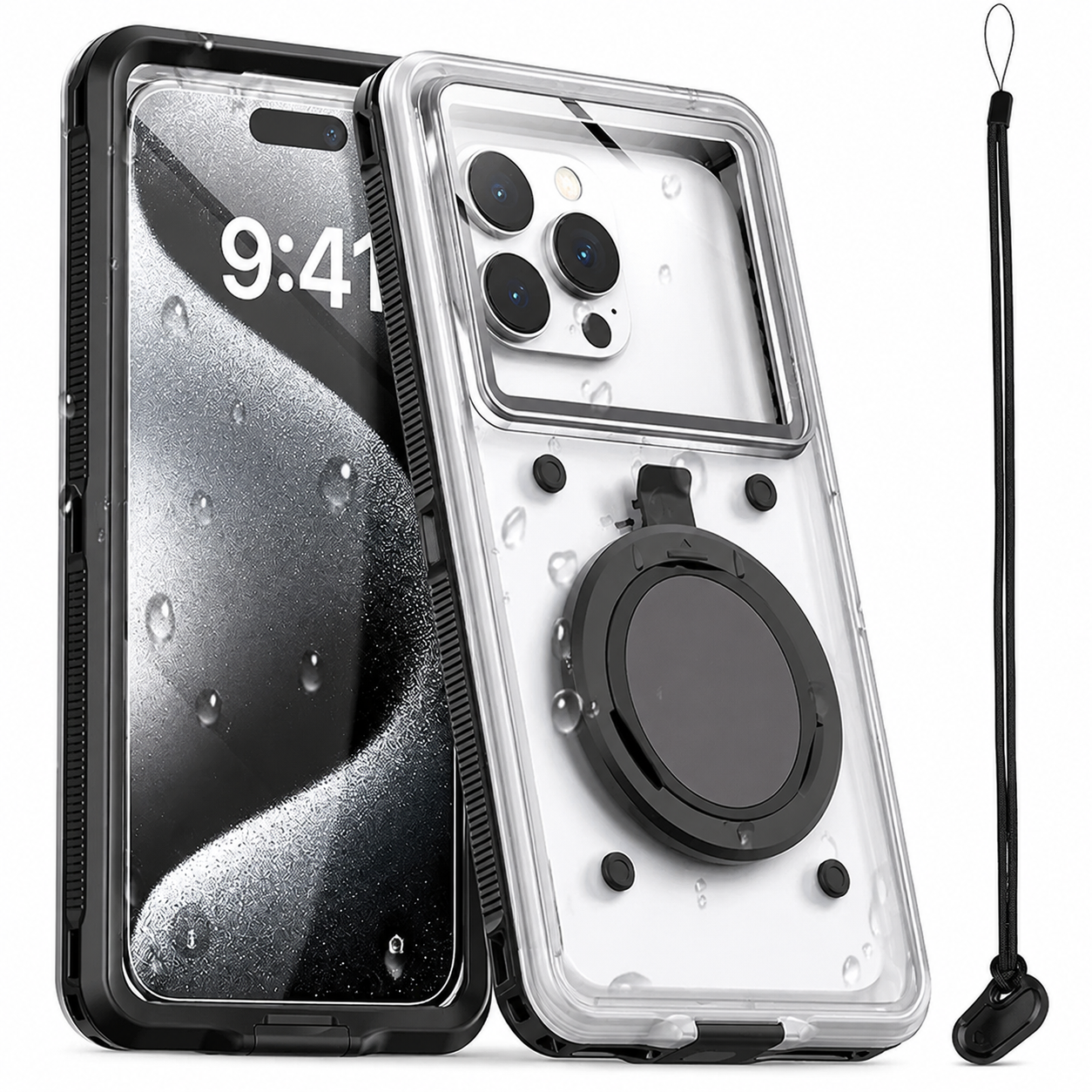 Premium iPhone Case Waterproof IP68 Protective Cover Full Body Shockproof Vacuum Seal System Underwater Touchscreen Access Dustproof Durable Design