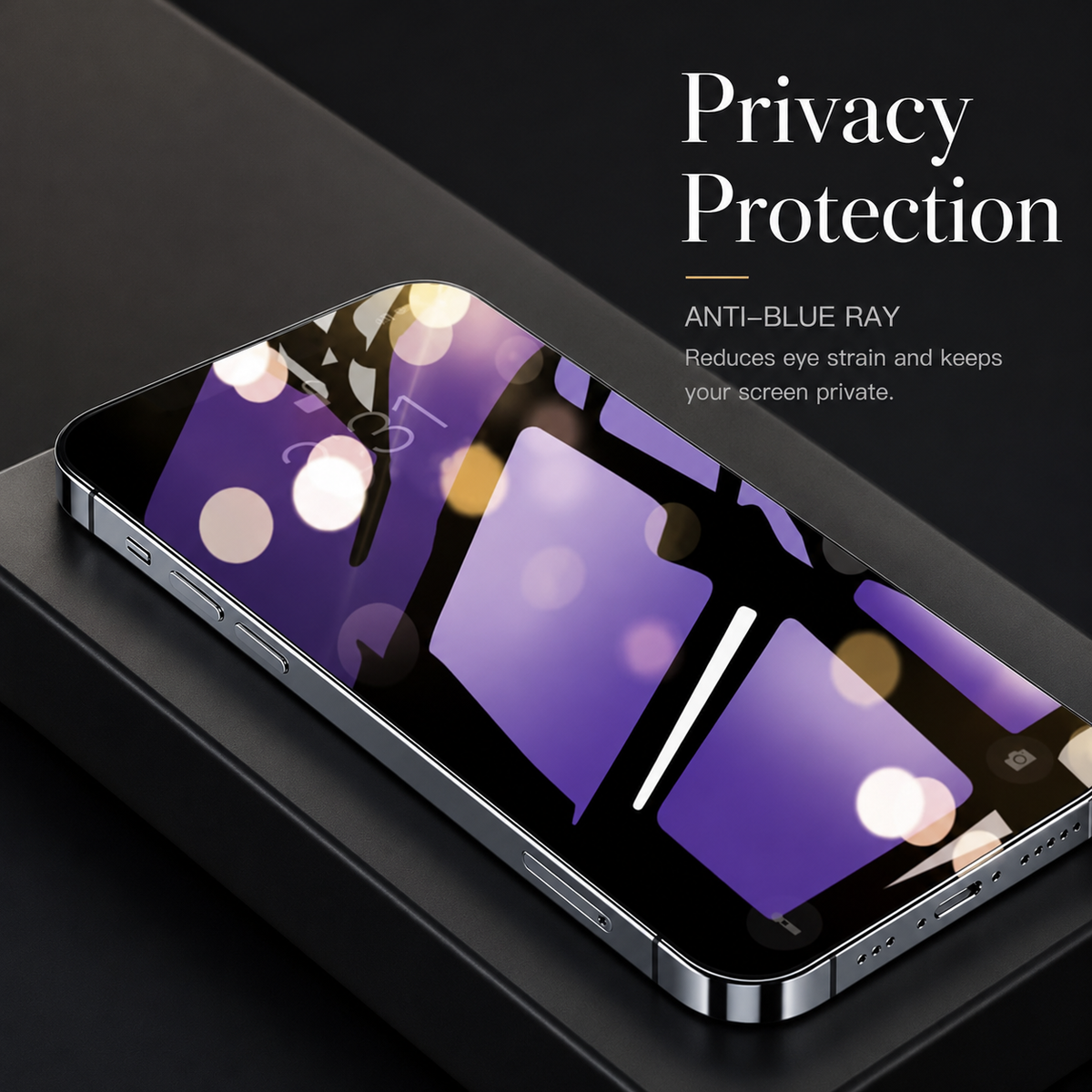Premium iPhone Screen Protector Anti Spy Privacy Tempered Glass Anti Blue Light Matte Full Coverage Scratch Resistant Anti Fingerprint Case Friendly