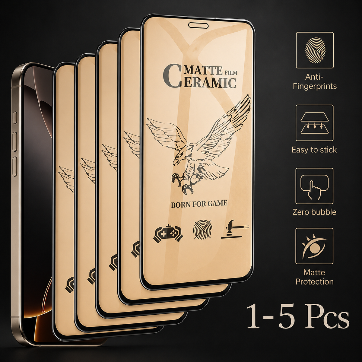 Premium iPhone Screen Protector Ceramic Film Matte Anti Glare Anti Fingerprint Scratch Resistant Flexible Protection Ultra Thin Touch Sensitive Cover