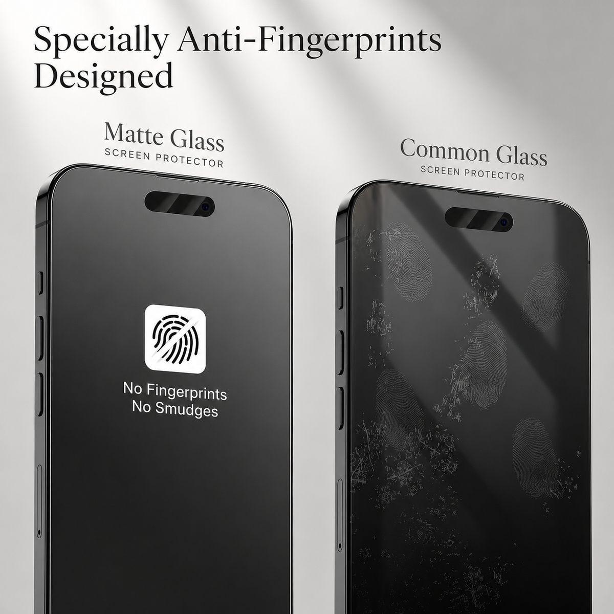 Premium iPhone Screen Protector Privacy Tempered Glass Anti Spy Matte Anti Glare Full Coverage Anti Fingerprint Scratch Resistant Case Friendly Design