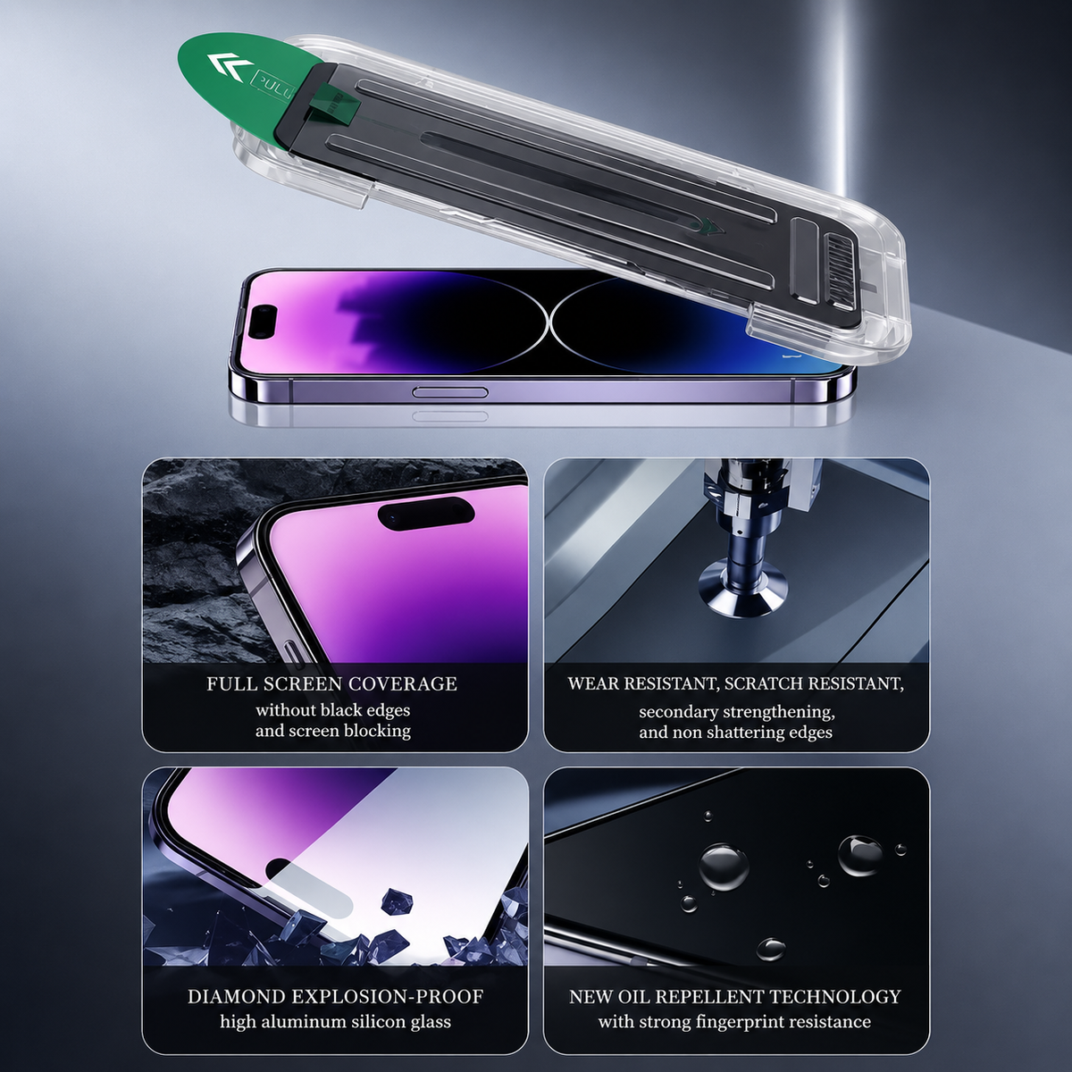 Premium iPhone Screen Protector Privacy Tempered Glass Anti Spy Matte Anti Glare Full Coverage Anti Fingerprint Scratch Resistant Case Friendly Design