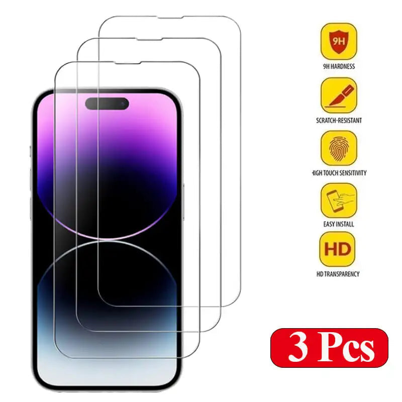 Premium iPhone Screen Protector Tempered Glass HD Clear Anti Fingerprint Scratch Resistant Ultra Thin Case Friendly