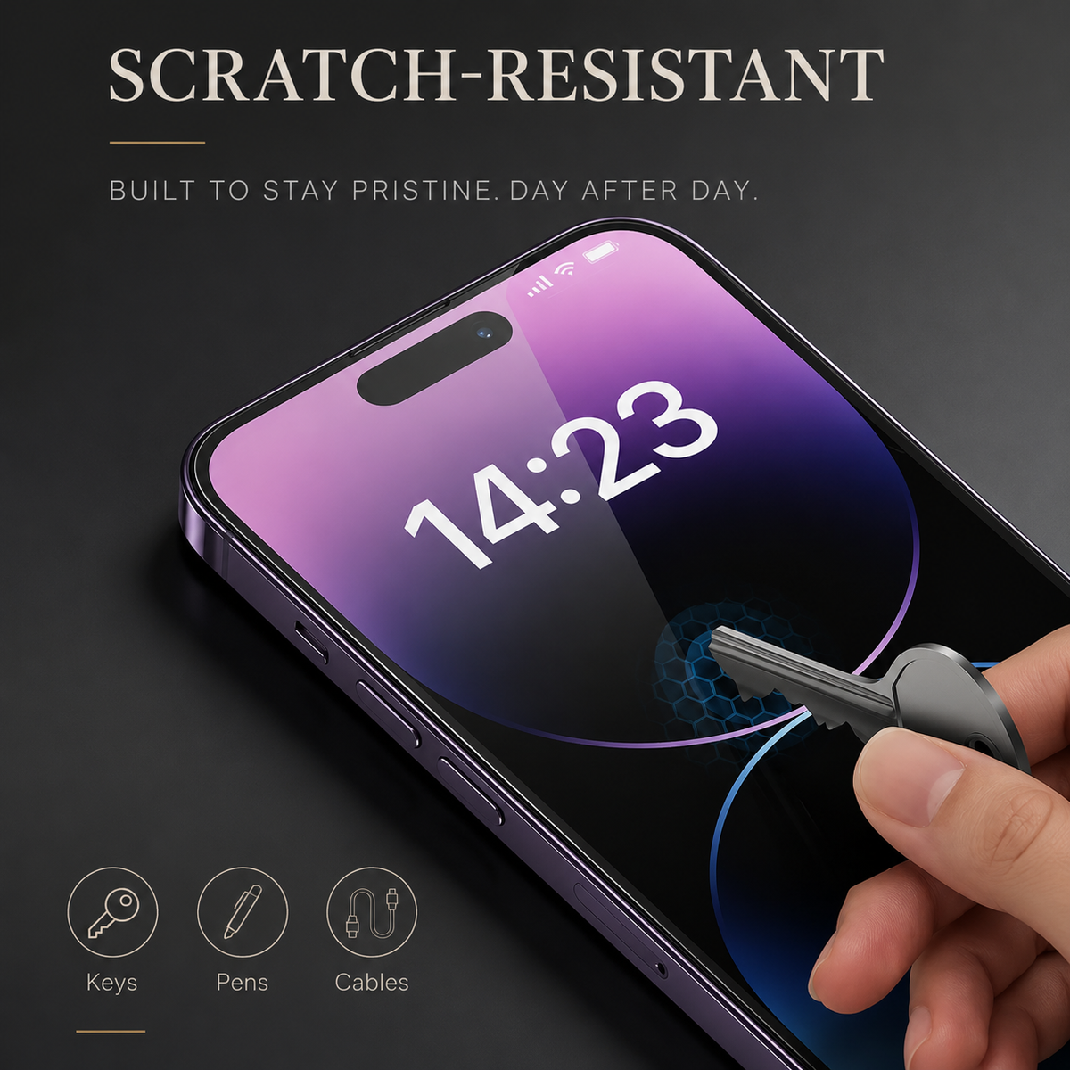 Premium iPhone Screen Protector Tempered Glass HD Clear Anti Fingerprint Scratch Resistant Ultra Thin Case Friendly Bubble Free Display Protection