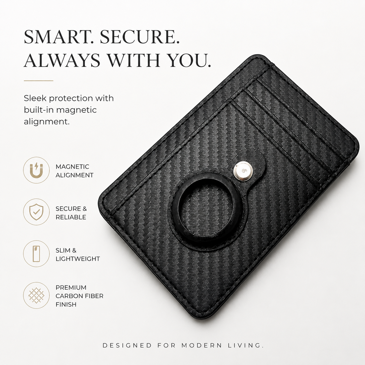 Premium AirTag Wallet RFID Blocking Leather Card Holder Magnetic Closure Slim Bifold Wallet Secure Storage Compact Everyday Carry Organizer Travel Kit