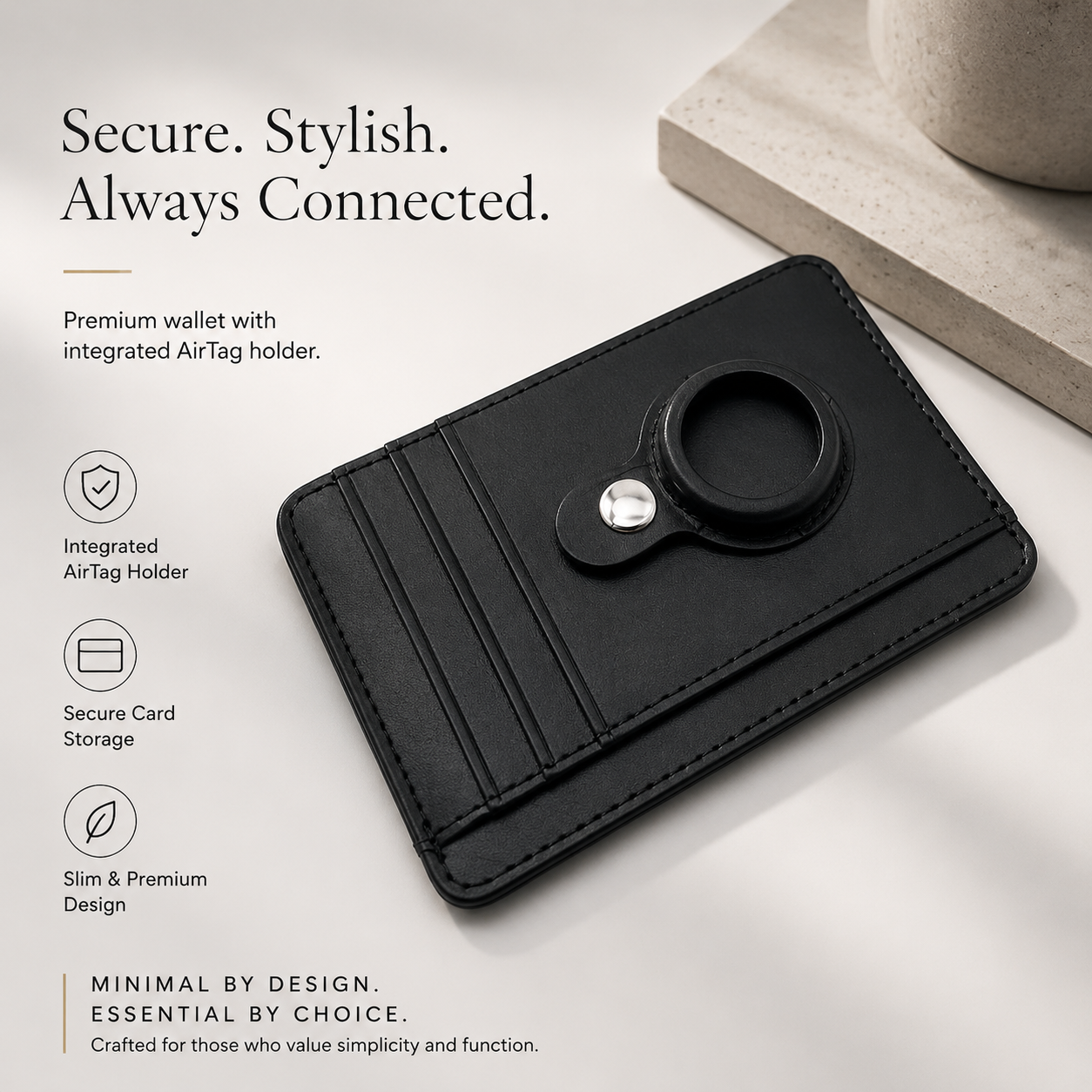 Premium AirTag Wallet RFID Blocking Leather Card Holder Magnetic Closure Slim Bifold Wallet Secure Storage Compact Everyday Carry Organizer Travel Kit