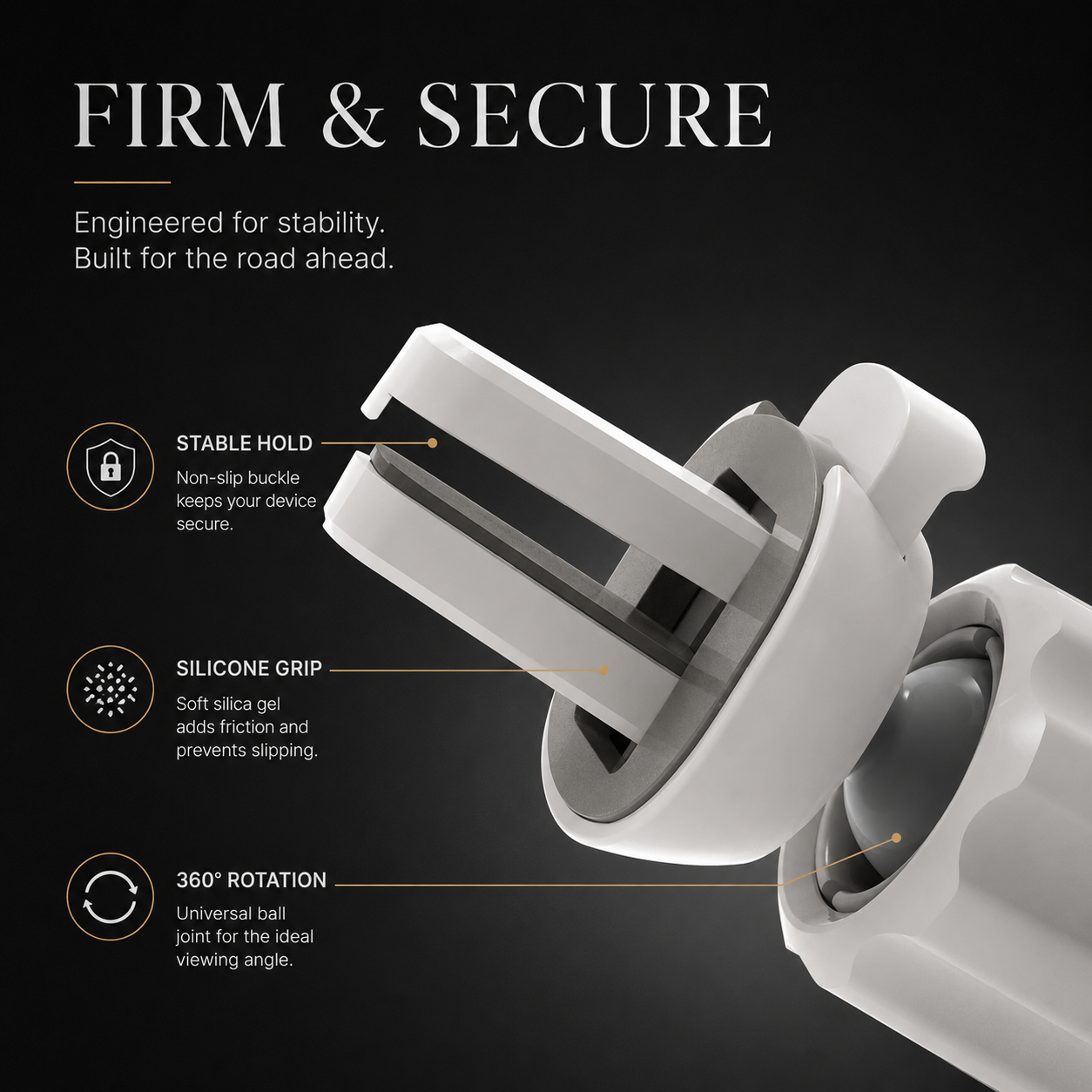 Premium Wireless Car Charger Magnetic Vent Mount MagSafe Compatible Fast Charging Phone Holder Secure Grip Hands Free Dashboard Travel Stand