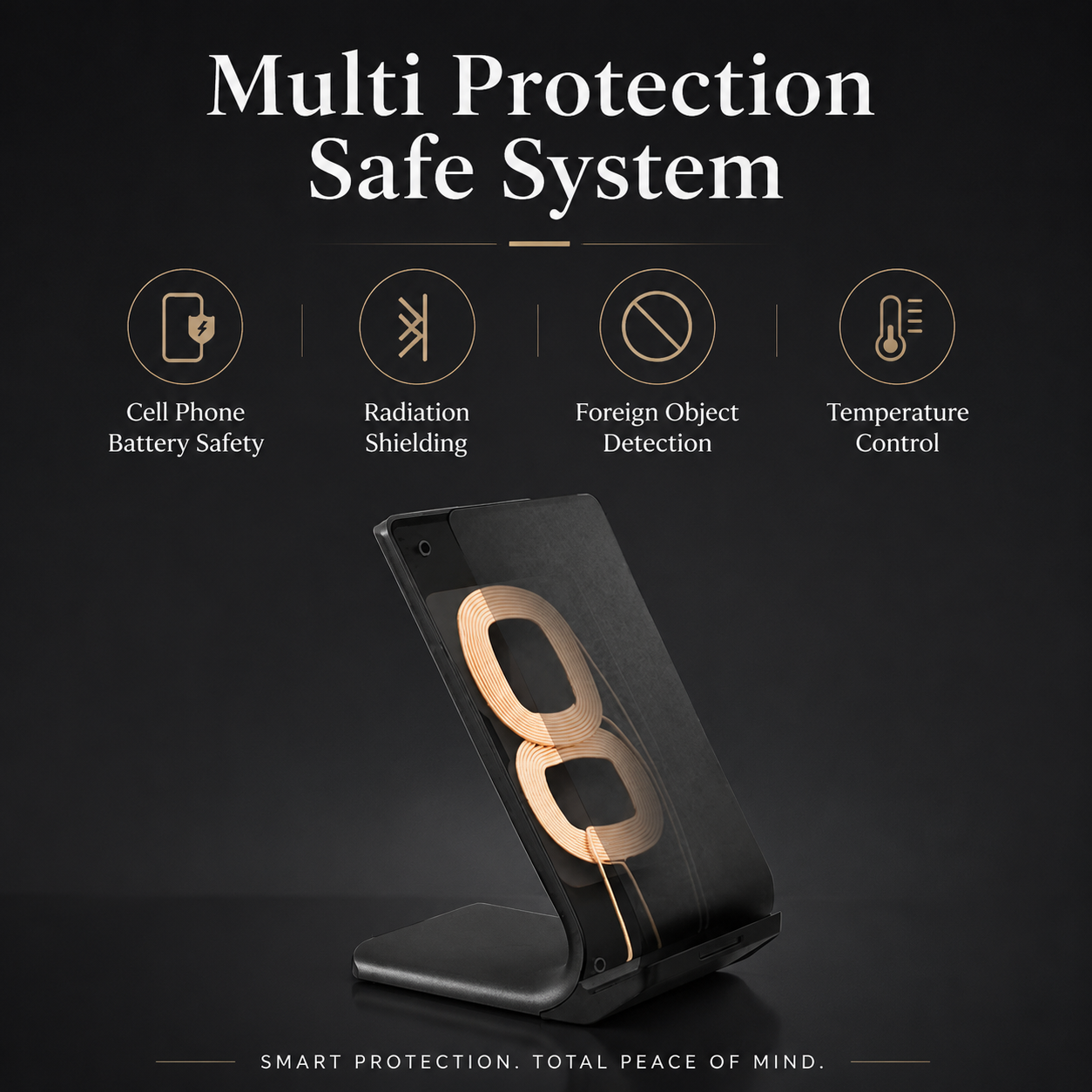 Premium Wireless Charger Fast Wireless Charging Foldable Charging Stand Portable Charging Dock Compatible with iPhone Adjustable Design for Travel