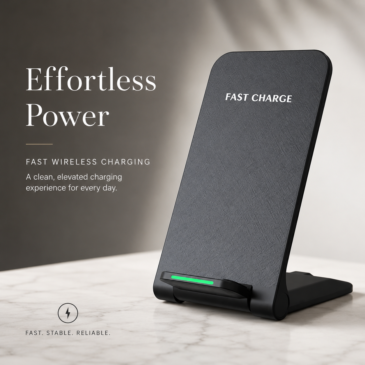 Premium Wireless Charger Fast Wireless Charging Foldable Charging Stand Portable Charging Dock Compatible with iPhone Adjustable Design for Travel