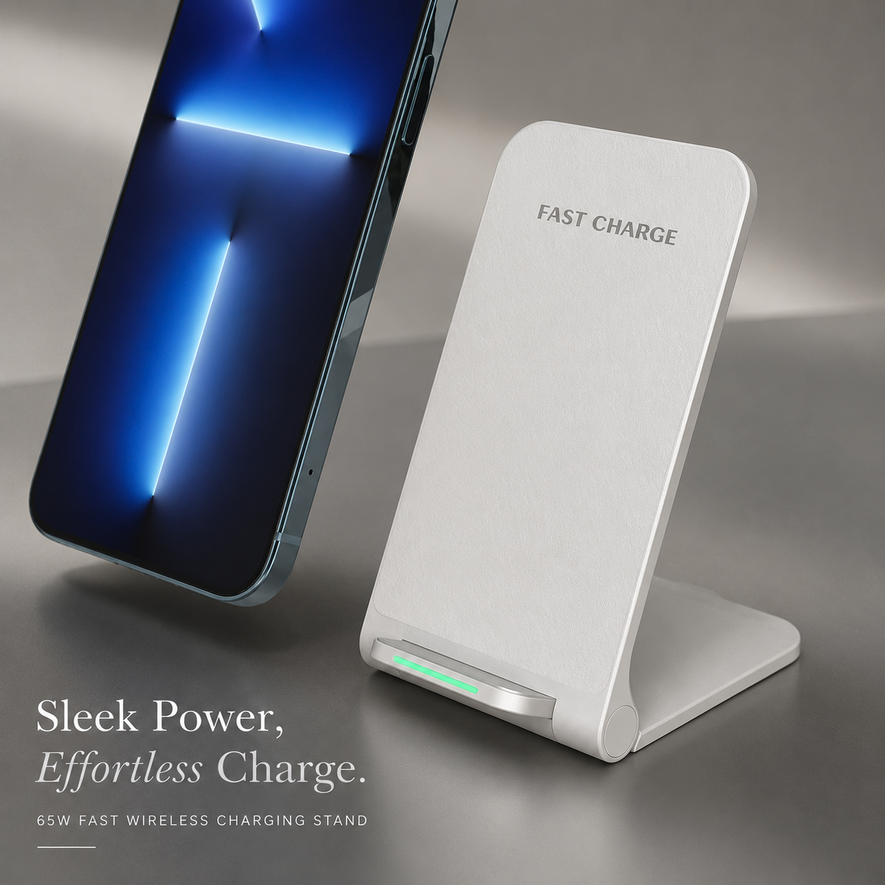 Premium Wireless Charger Fast Wireless Charging Foldable Charging Stand Portable Charging Dock Compatible with iPhone Adjustable Design for Travel
