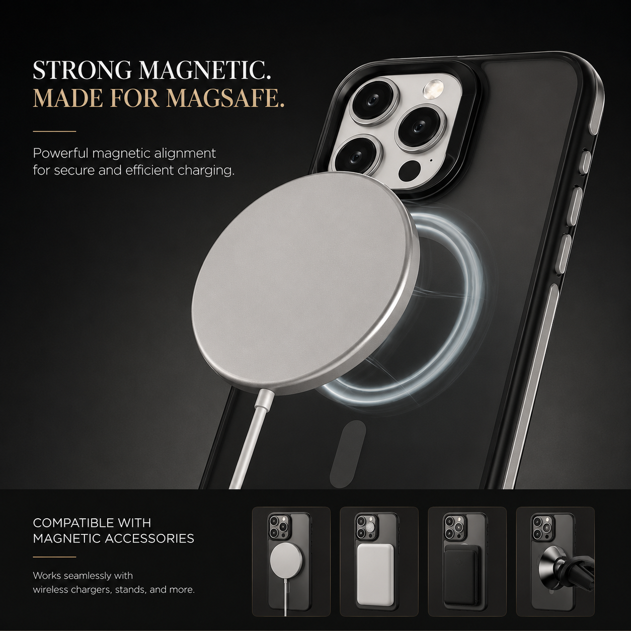 Premium Wireless Charger Magnetic Charging Pad MagSafe Compatible Fast Wireless Charging Slim Portable Charging Dock for Phones Earbuds Travel