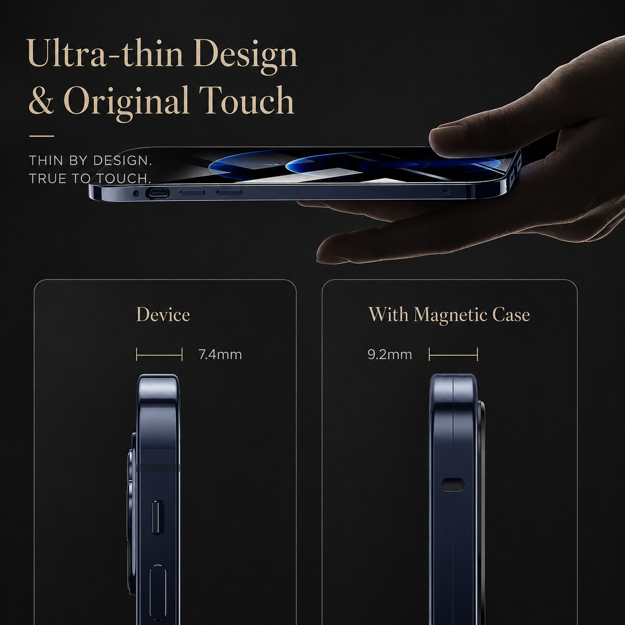 Premium iPhone Case 360 Full Protection Magnetic Glass Cover Aluminum Frame Snap Lock Shockproof Anti Scratch Clear Full Coverage Protective Case