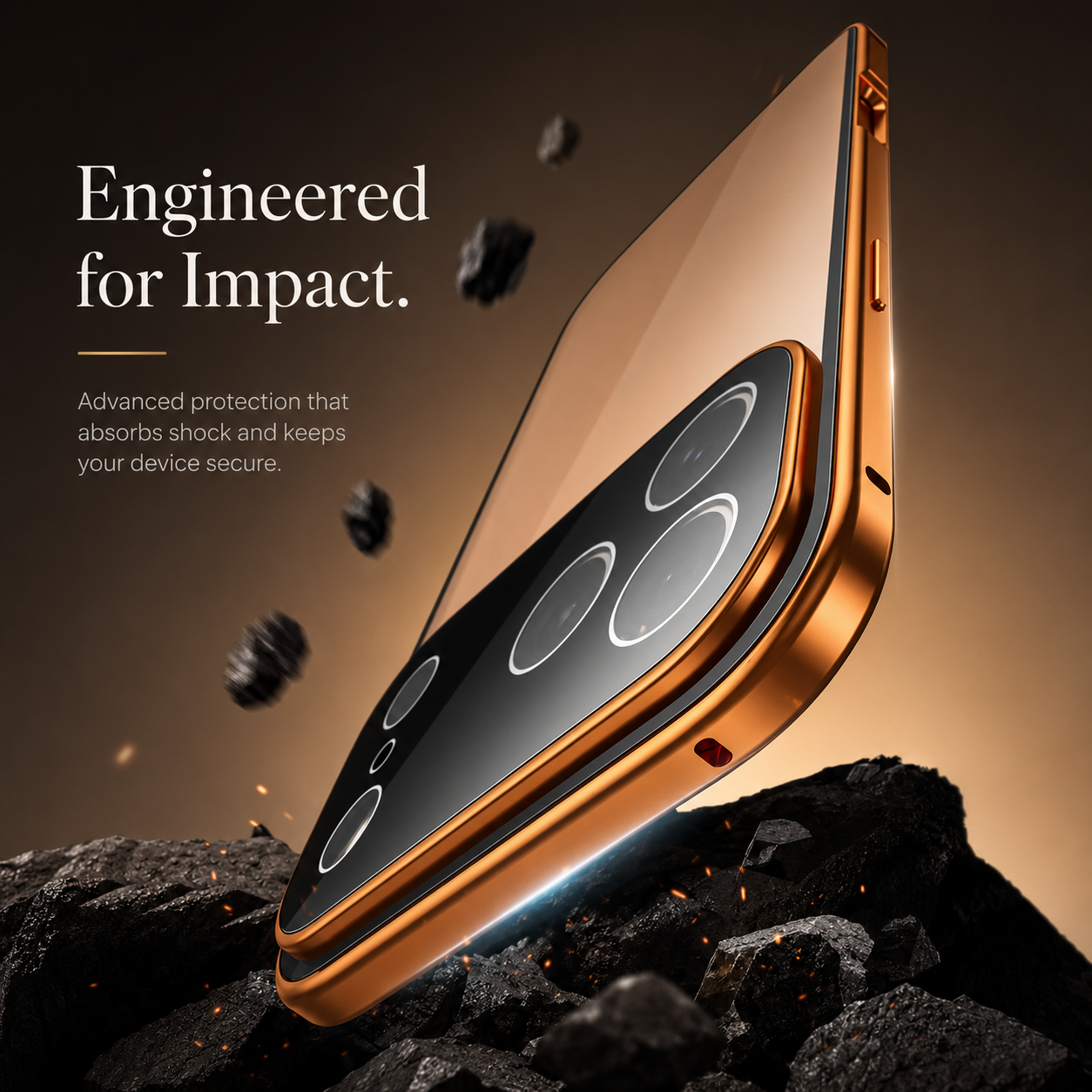 Premium iPhone Case 360 Full Protection Magnetic Glass Cover Aluminum Frame Snap Lock Shockproof Anti Scratch Clear Full Coverage Protective Case