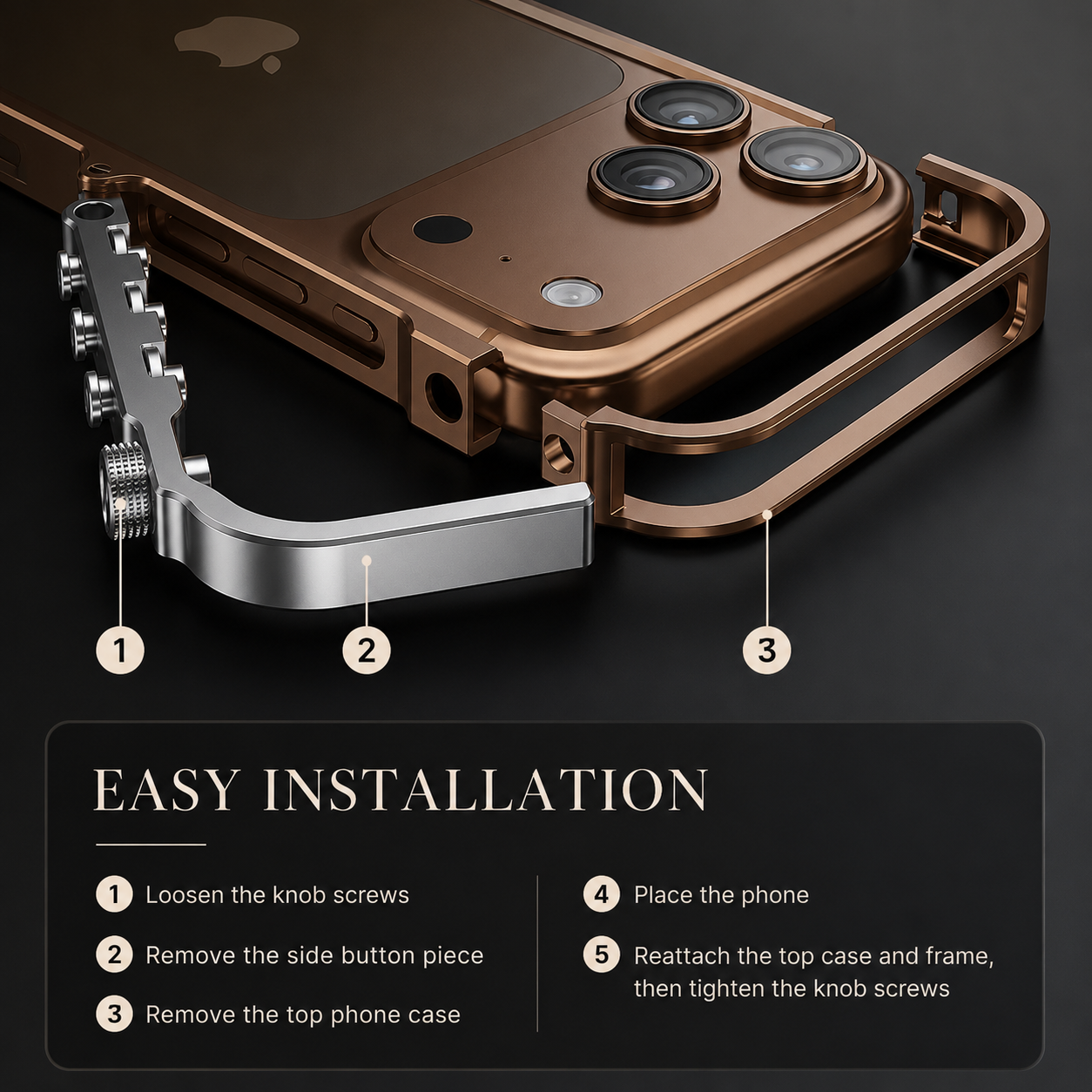 Premium iPhone Case Aluminum Alloy Bumper Protective Cover Shockproof Metal Frame Rugged Edge Protection Lightweight Non Slip Open Back Full Coverage Design