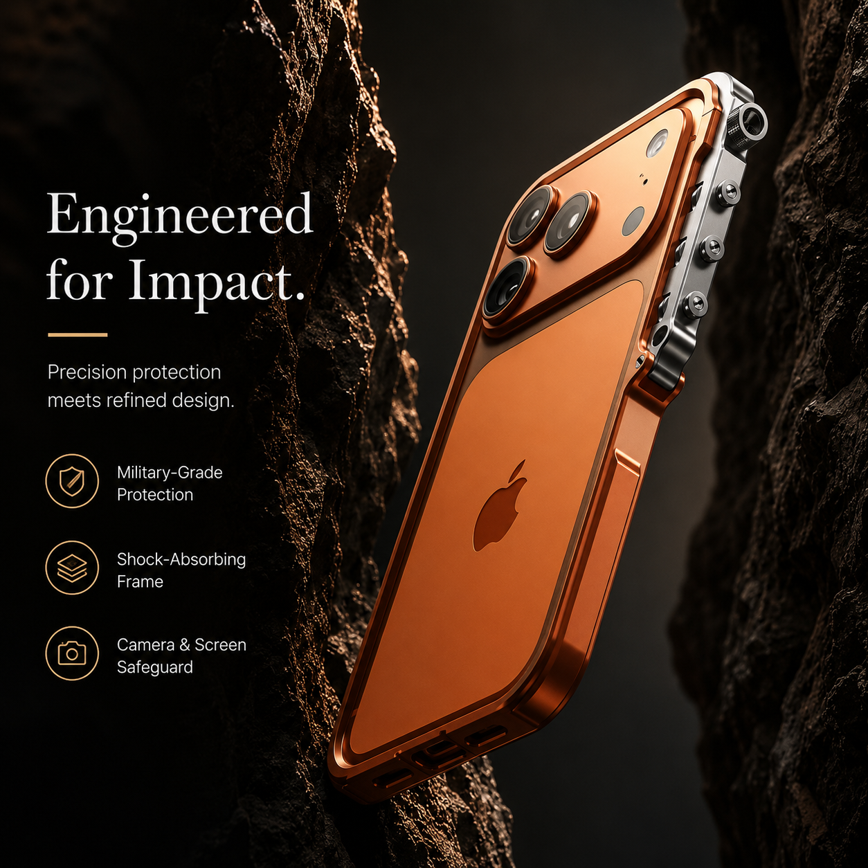 Premium iPhone Case Aluminum Alloy Bumper Protective Cover Shockproof Metal Frame Rugged Edge Protection Lightweight Non Slip Open Back Full Coverage Design