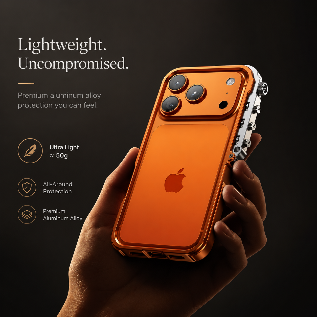 Premium iPhone Case Aluminum Alloy Bumper Protective Cover Shockproof Metal Frame Rugged Edge Protection Lightweight Non Slip Open Back Full Coverage Design