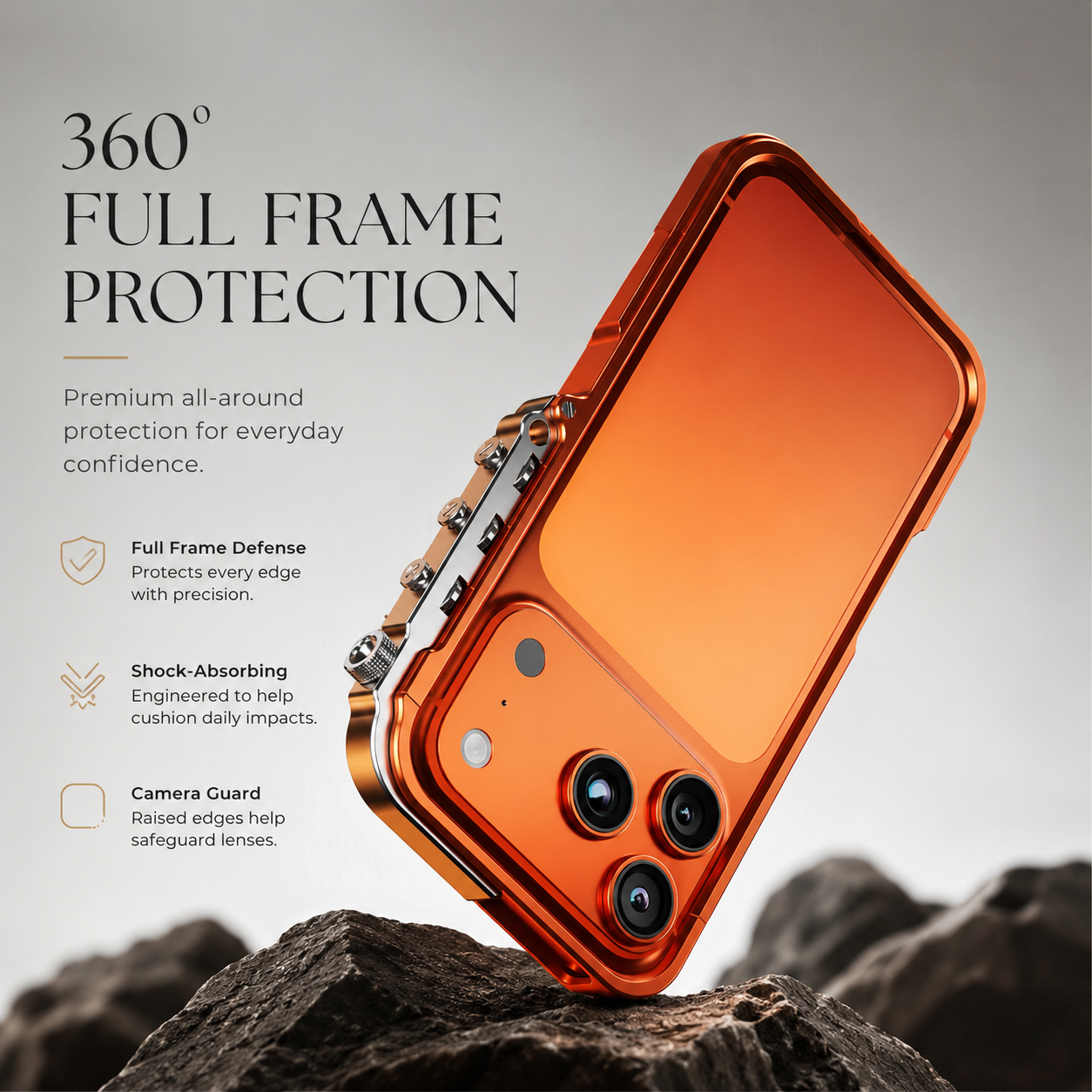 Premium iPhone Case Aluminum Alloy Bumper Protective Cover Shockproof Metal Frame Rugged Edge Protection Lightweight Non Slip Open Back Full Coverage Design