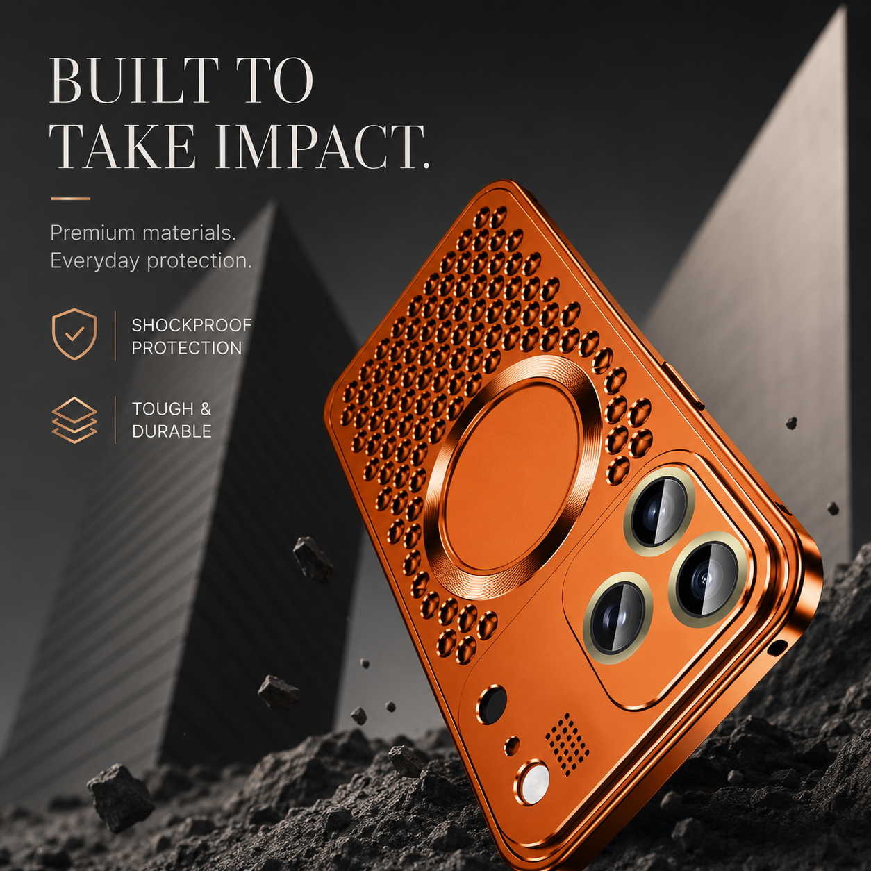 Premium iPhone Case Aluminum Alloy Magnetic Cover Heat Dissipation Metal Frame Shockproof Camera Lens Guard Slim Lightweight Full Coverage Design