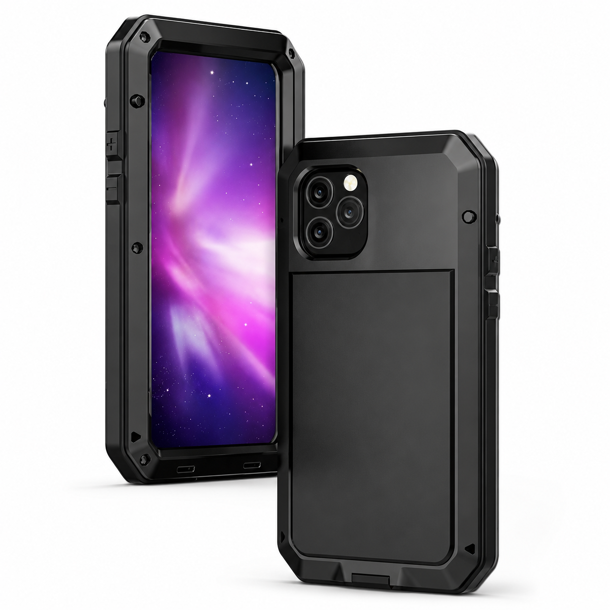 Premium iPhone Case Aluminum Metal Armor Bumper Shockproof Protective Cover Anti Fingerprint Non Slip Camera Protection Full Coverage Rugged Design