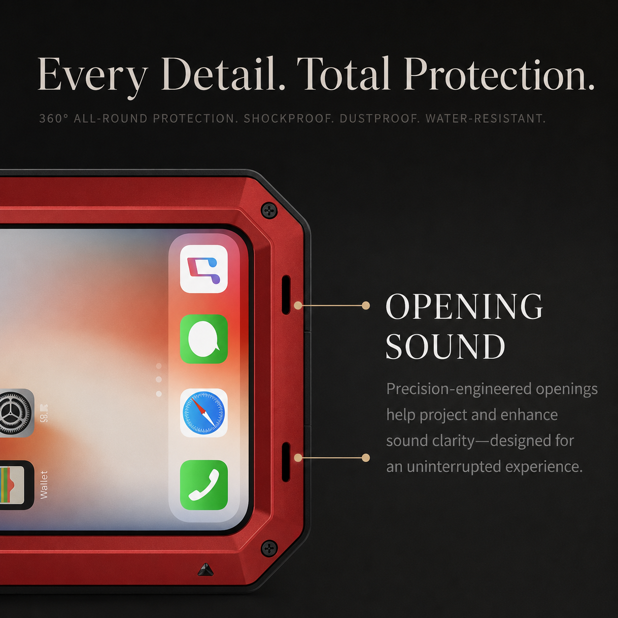 Premium iPhone Case Aluminum Metal Armor Bumper Shockproof Protective Cover Anti Fingerprint Non Slip Camera Protection Full Coverage Rugged Design