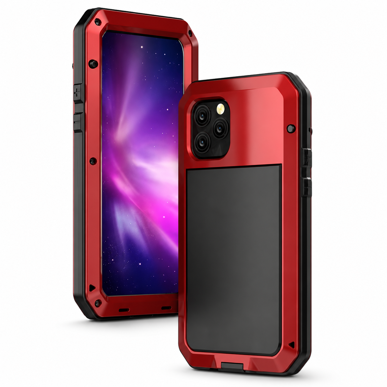 Premium iPhone Case Aluminum Metal Armor Bumper Shockproof Protective Cover Anti Fingerprint Non Slip Camera Protection Full Coverage Rugged Design