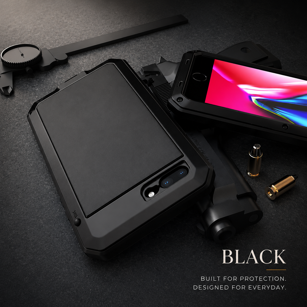 Premium iPhone Case Aluminum Metal Armor Bumper Shockproof Protective Cover Anti Fingerprint Non Slip Camera Protection Full Coverage Rugged Design