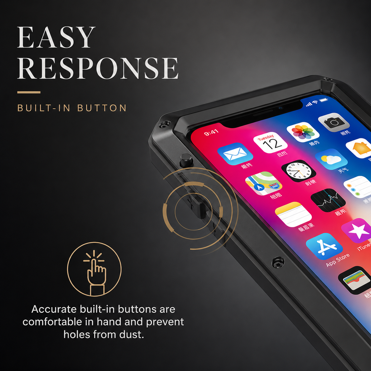 Premium iPhone Case Aluminum Metal Armor Bumper Shockproof Protective Cover Anti Fingerprint Non Slip Camera Protection Full Coverage Rugged Design