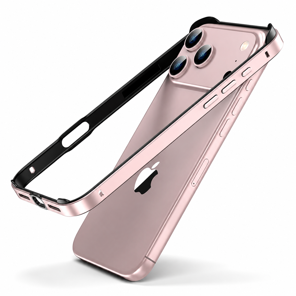 Premium iPhone Case Aluminum Metal Frame Bumper Cover Silicone Shockproof Protection Durable Slim Half Wrapped Camera Protection Full Coverage