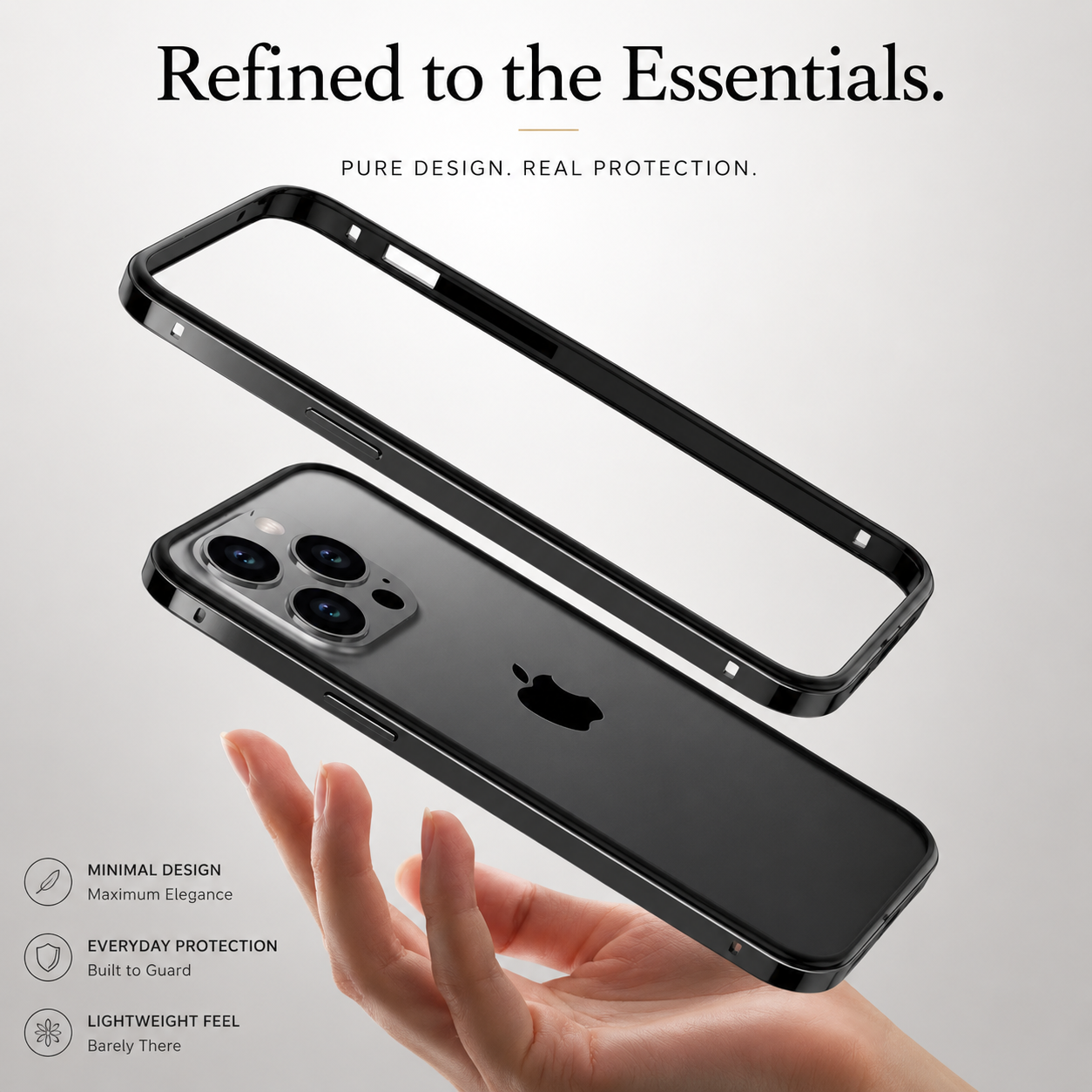 Premium iPhone Case Aluminum Metal Frame Bumper Cover Silicone Shockproof Protection Durable Slim Half Wrapped Camera Protection Full Coverage