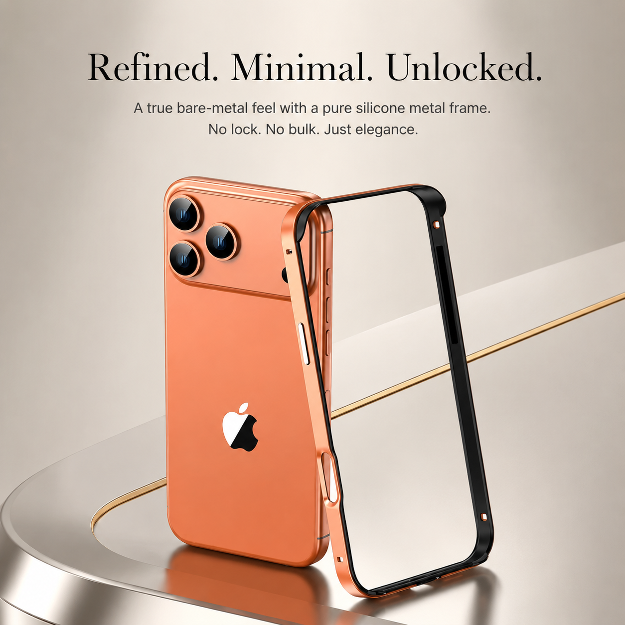 Premium iPhone Case Aluminum Metal Frame Bumper Cover Silicone Shockproof Protection Durable Slim Half Wrapped Camera Protection Full Coverage