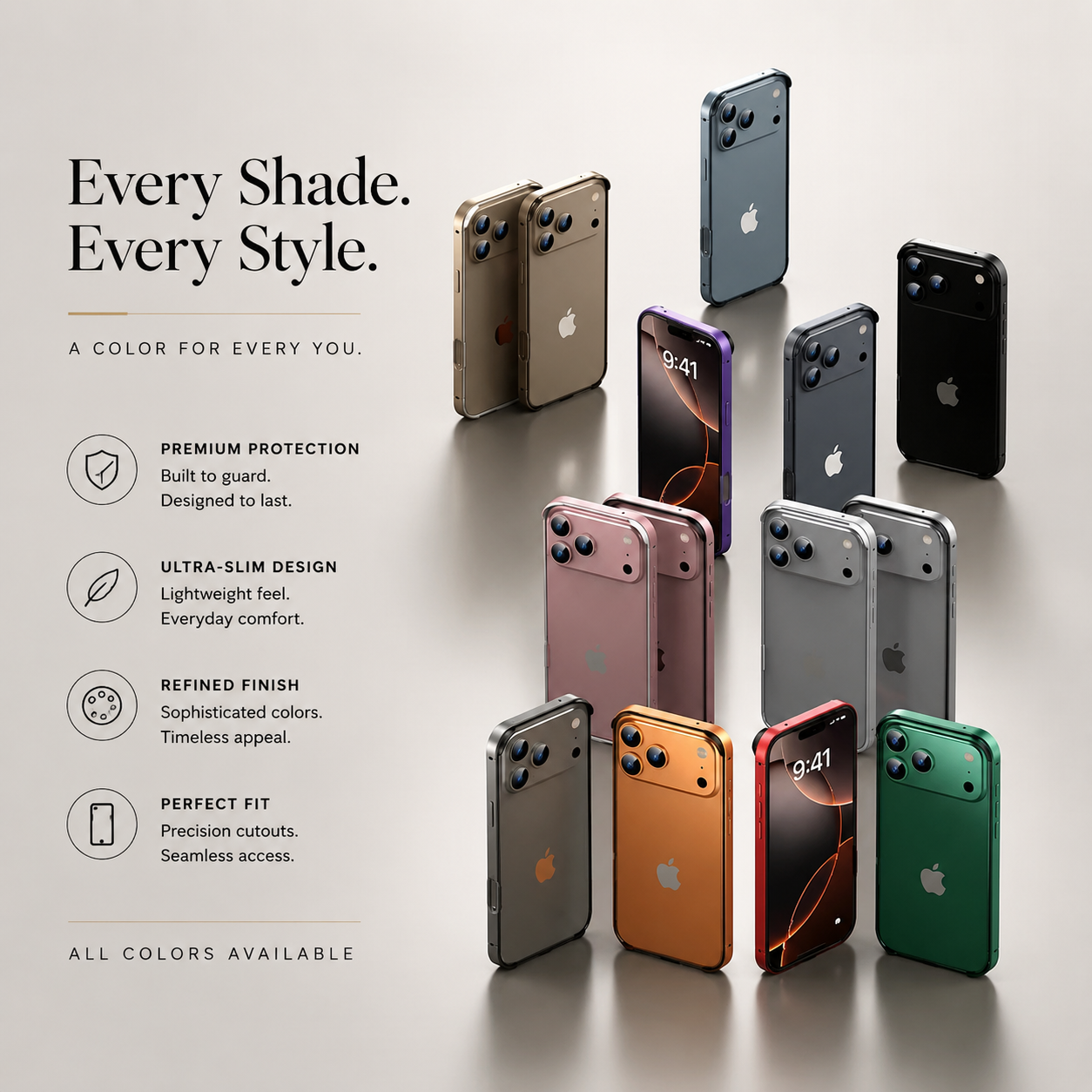 Premium iPhone Case Aluminum Metal Frame Bumper Cover Silicone Shockproof Protection Durable Slim Half Wrapped Camera Protection Full Coverage
