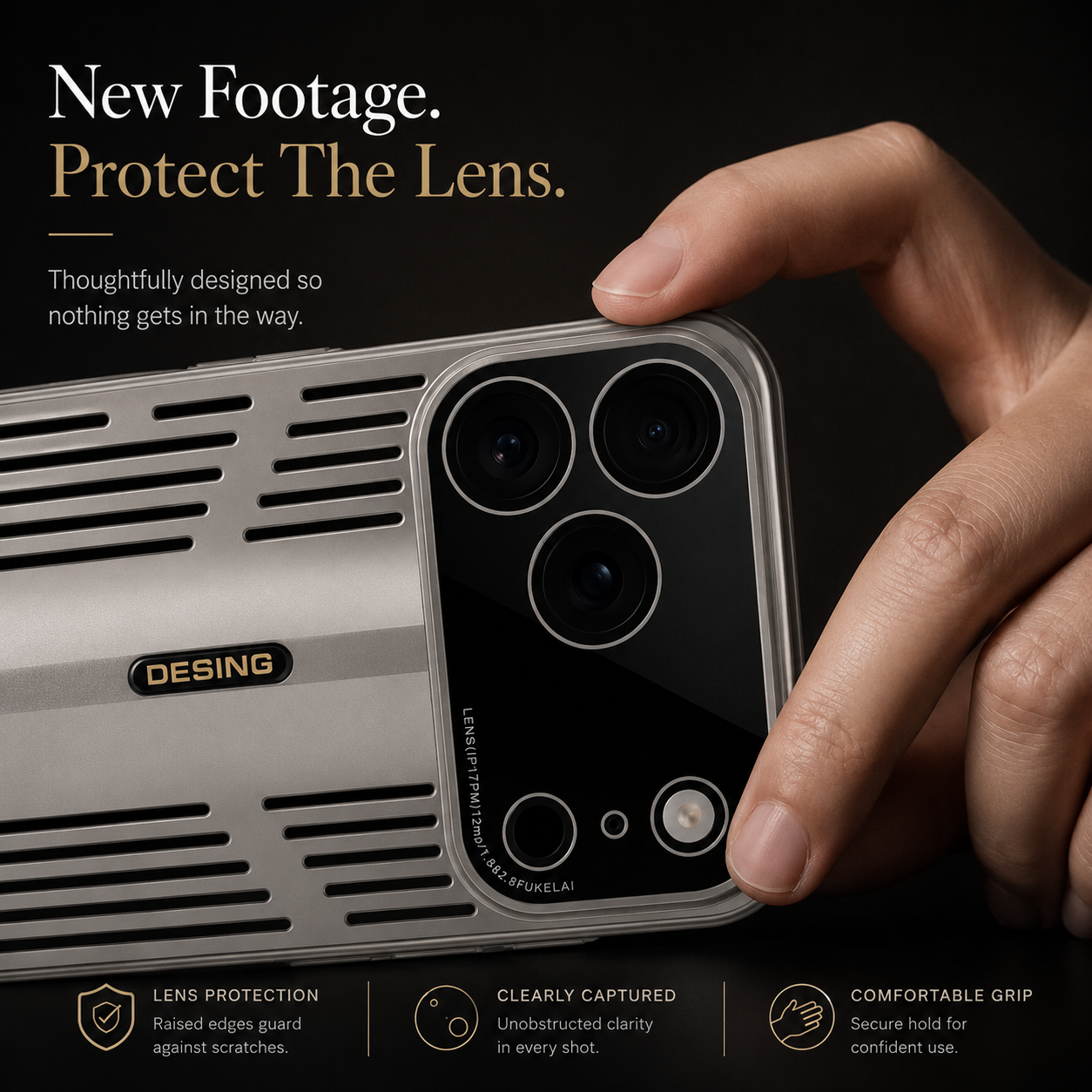 Premium iPhone Case Blade Style Cooling Heat Dissipation Shockproof PC TPU Protective Cover Slim Armor Plating Full Coverage Anti Scratch Design
