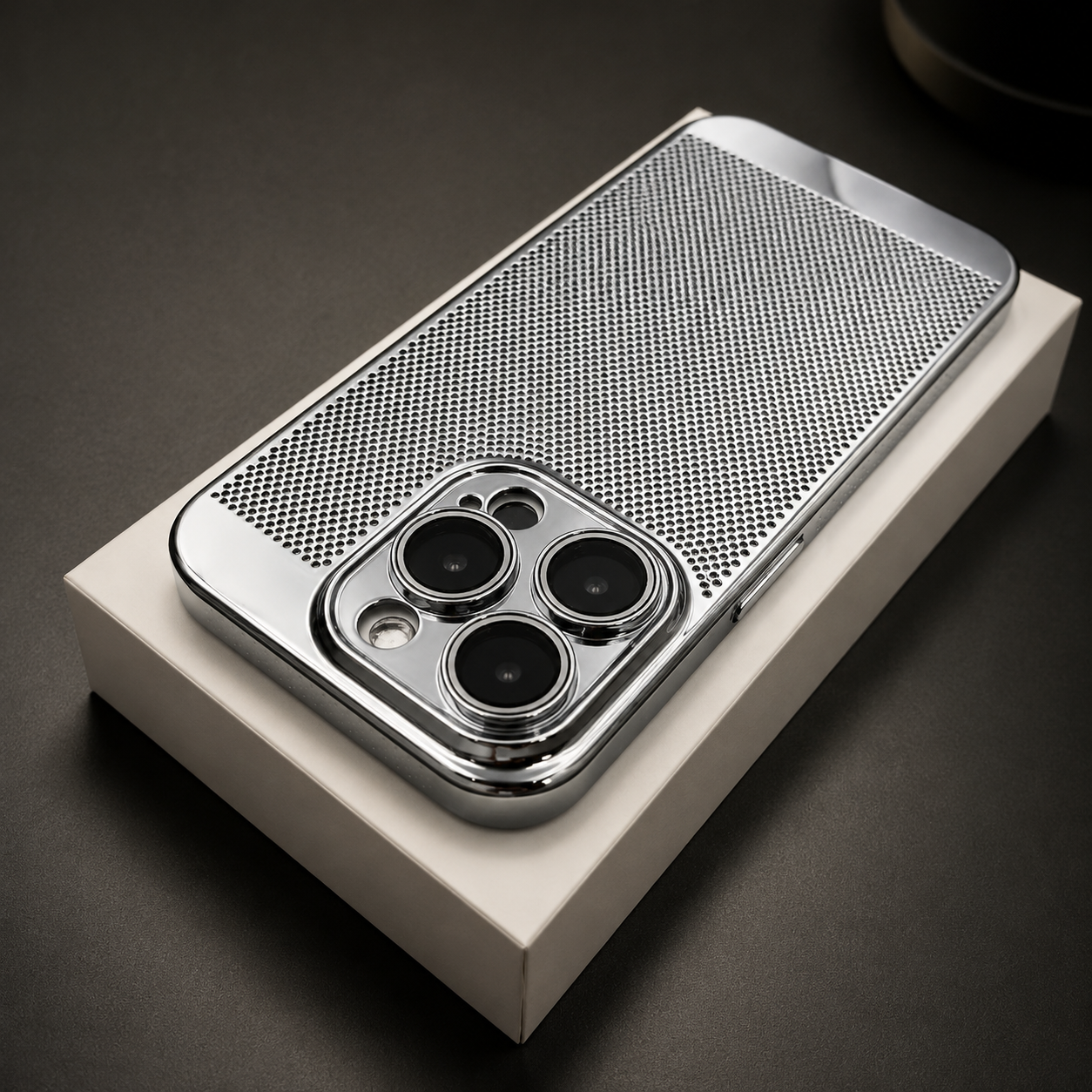 Premium iPhone Case Cooling PC Shell Electroplated Hollow Cover Heat Dissipation Anti Fingerprint Non Slip Lightweight Half Wrapped Slim Protective Design