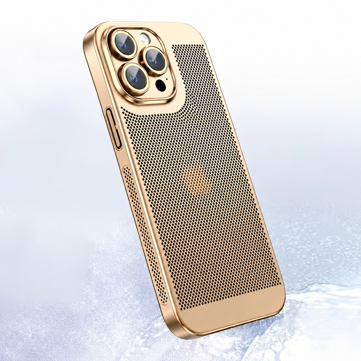 Premium iPhone Case Cooling PC Shell Electroplated Hollow Cover Heat Dissipation Anti Fingerprint Non Slip Lightweight Half Wrapped Slim Protective Design