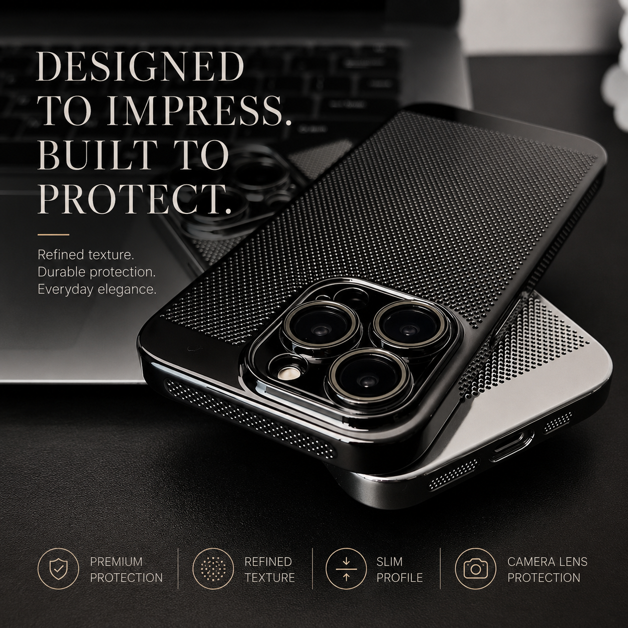 Premium iPhone Case Cooling PC Shell Electroplated Hollow Cover Heat Dissipation Anti Fingerprint Non Slip Lightweight Half Wrapped Slim Protective Design