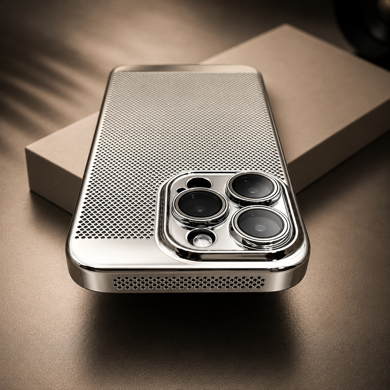 Premium iPhone Case Cooling PC Shell Electroplated Hollow Cover Heat Dissipation Anti Fingerprint Non Slip Lightweight Half Wrapped Slim Protective Design