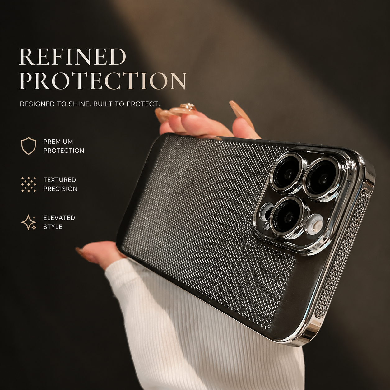 Premium iPhone Case Cooling PC Shell Electroplated Hollow Cover Heat Dissipation Anti Fingerprint Non Slip Lightweight Half Wrapped Slim Protective Design