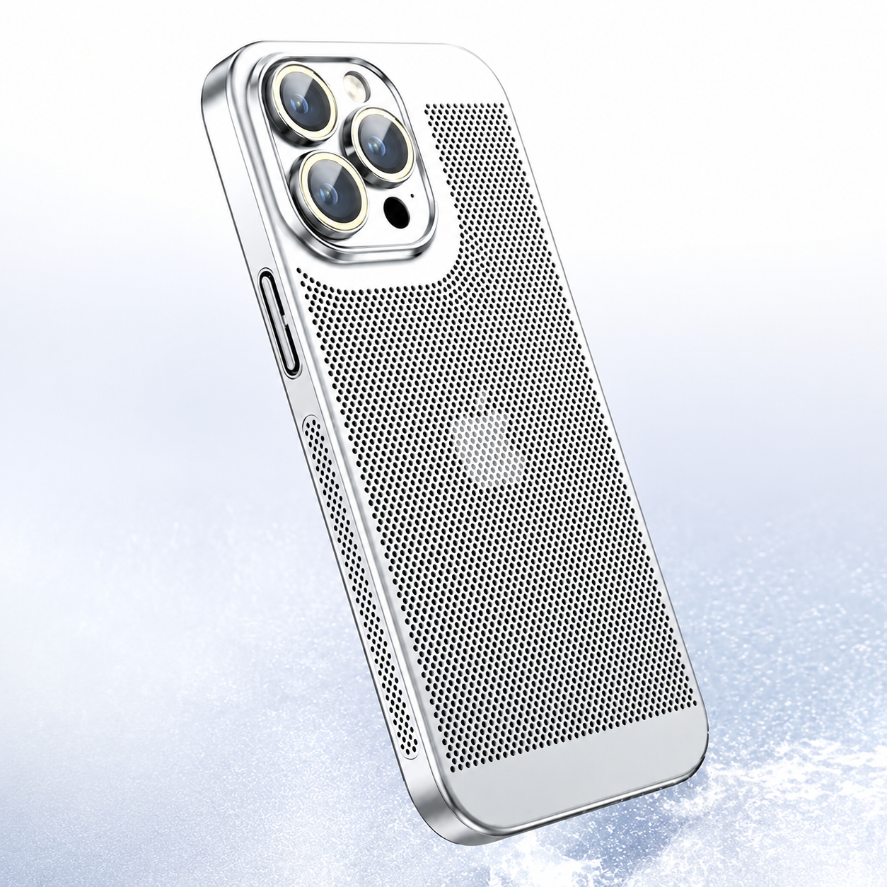 Premium iPhone Case Cooling PC Shell Electroplated Hollow Cover Heat Dissipation Anti Fingerprint Non Slip Lightweight Half Wrapped Slim Protective Design