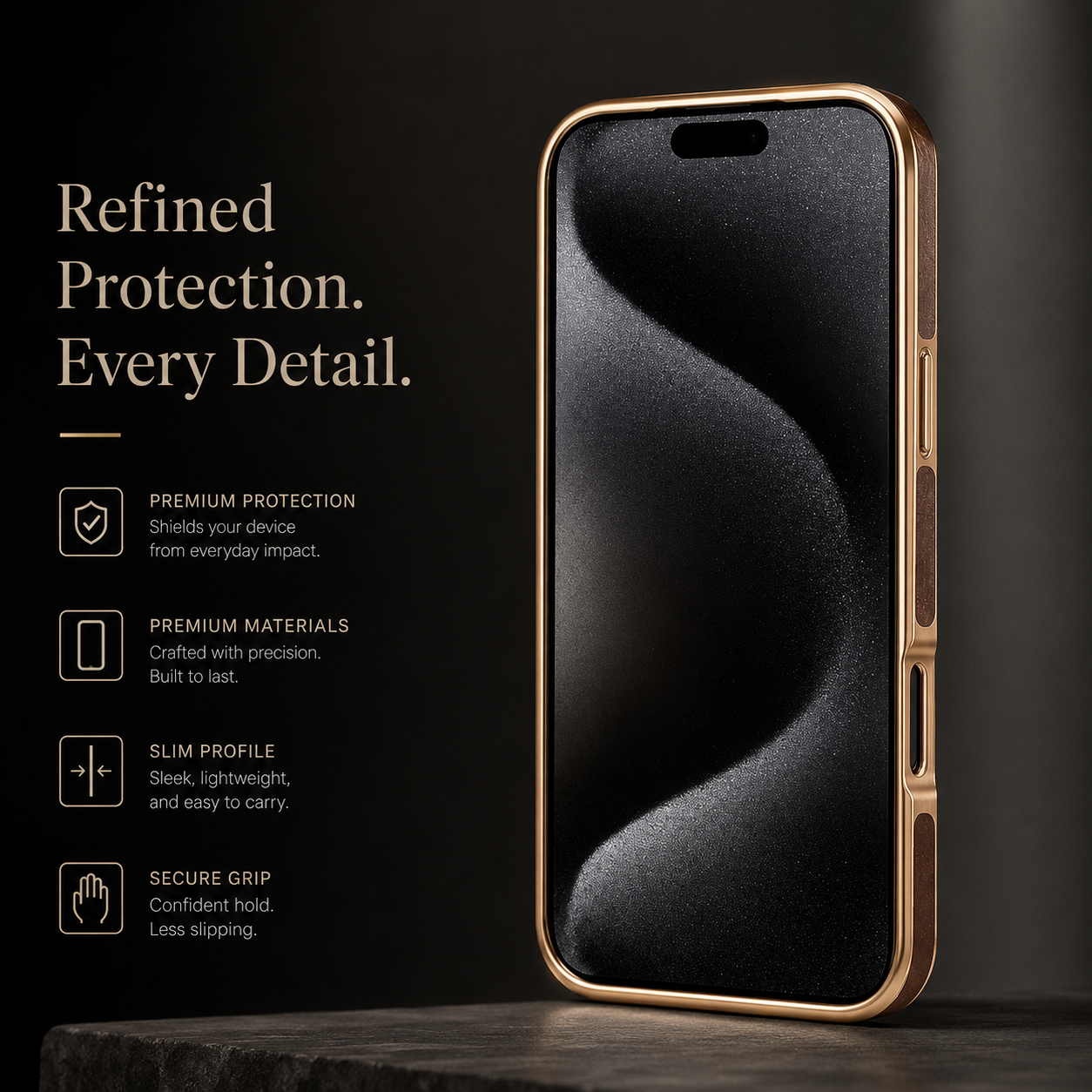 Premium iPhone Case Cowhide Leather Protective Cover MagSafe Compatible Electroplated Edge Camera Lens Protection Anti Fingerprint Non Slip Slim